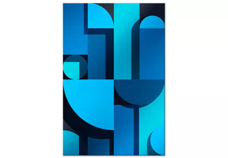 Geometria sztuki (1-częściowy) pionowy - niebieska abstrakcja art deco