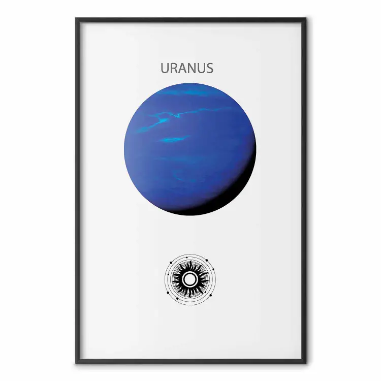 Uran II - błękitna planeta Układu Słonecznego na szarym tle