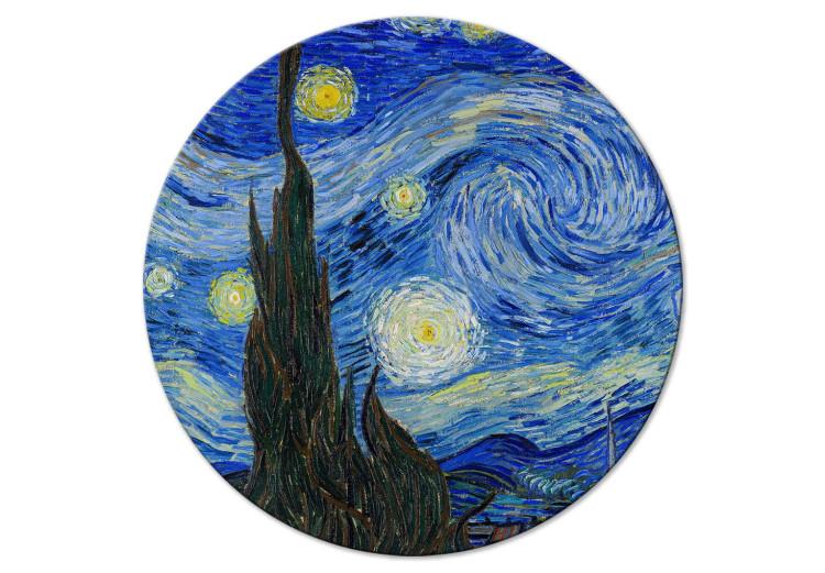 Okrągły obraz Gwiaździsta noc, Vincent Van Gogh - ciemne niebo nad miastem