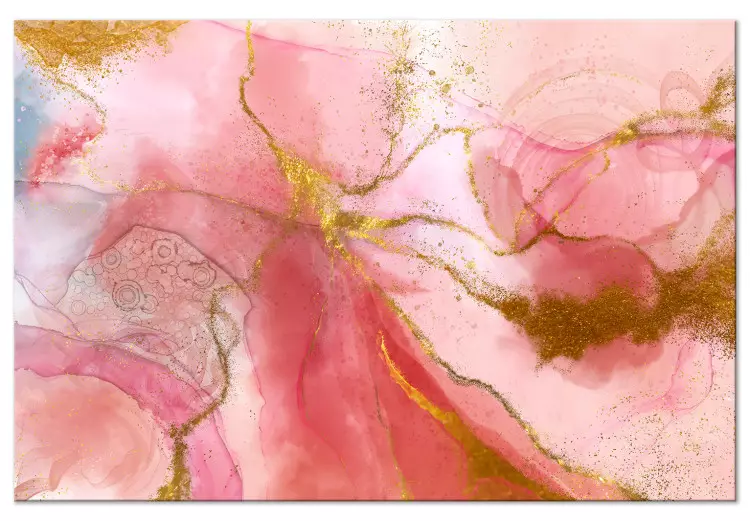 Różowa fantazja (1-częściowy) - unikalna abstrakcja malowana akwarelą
