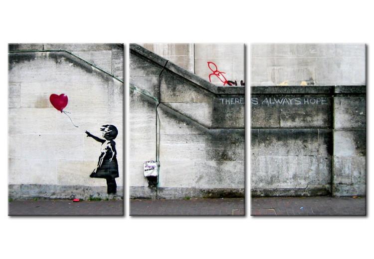 Obraz na płótnie Zawsze jest nadzieja (Banksy) - tryptyk