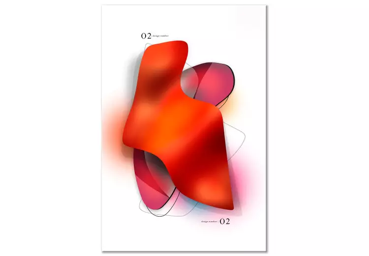 Neonowa abstrakcja (1-częściowy) - kształty w odcieniach czerwieni