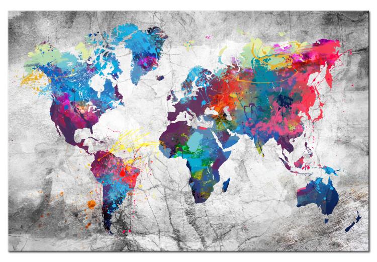 Obraz na płótnie Mapa świata: Szary styl