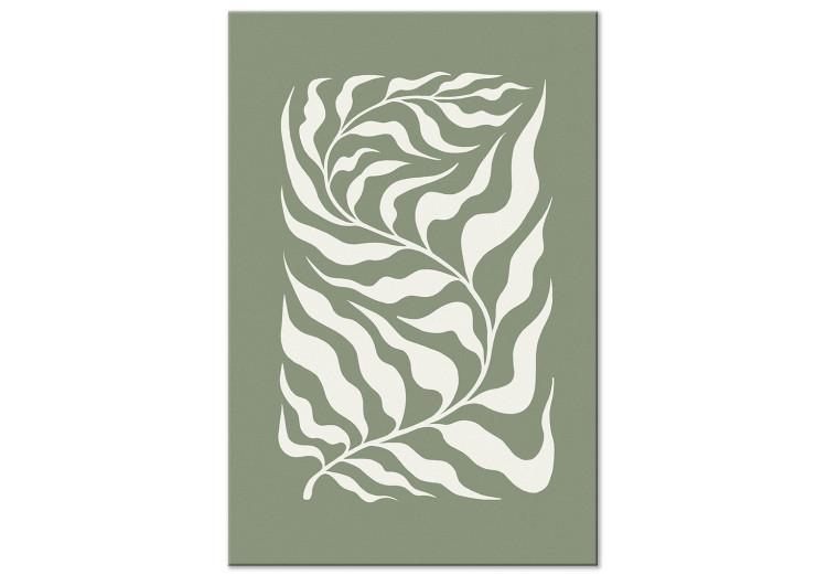 Botaniczny wzór - roślina na szałwiowym podkładzie inspirowana Matisse