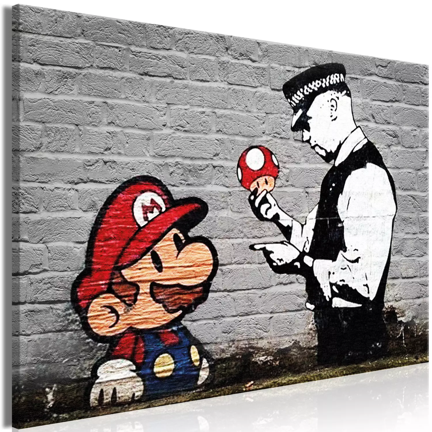 Obraz XXL Banksy Mario i Glina drukowany na płótnie na ścianę