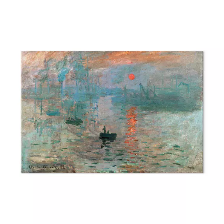 Claude Monet - Impresja, wschód słońca - malowany pejzaż portu
