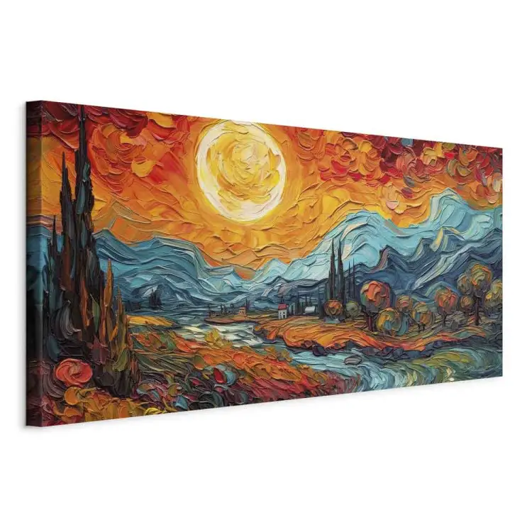 Pejzaż wiejski - górska sceneria inspirowana twórczością van Gogha