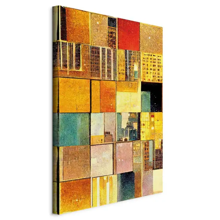 Abstrakcyjne kwadraty - geometryczna kompozycja w stylu Klimta