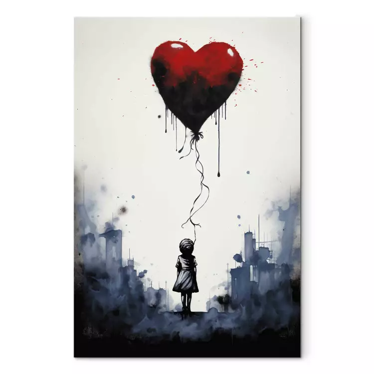 Odlatujący balon - akwarelowa kompozycja inspirowana stylem Banksy