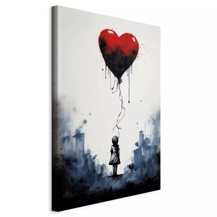 Odlatujący balon - akwarelowa kompozycja inspirowana stylem Banksy