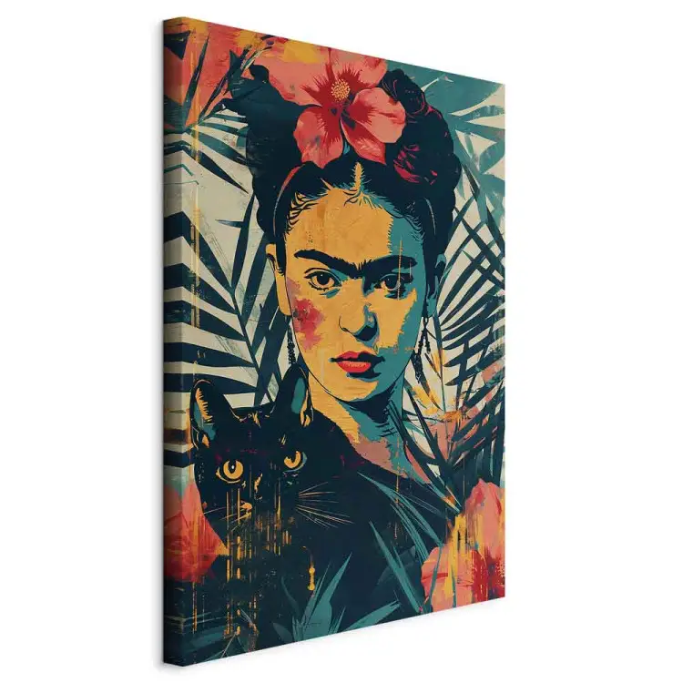 Frida Kahlo - portret artystki inspirowany techniką risografii