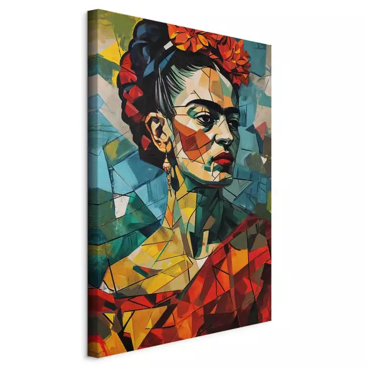 Frida Kahlo - geometryczny portret w stylu kubistycznym