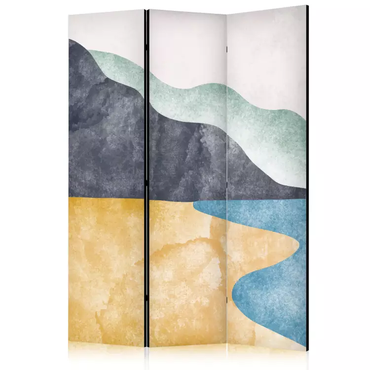 Minimalistyczna plaża - subtelny widok na morze i skały [Room Dividers]