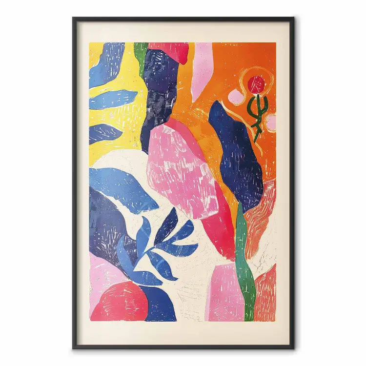 Kolorowa abstrakcja - kompozycja inspirowana stylem Matisse'a