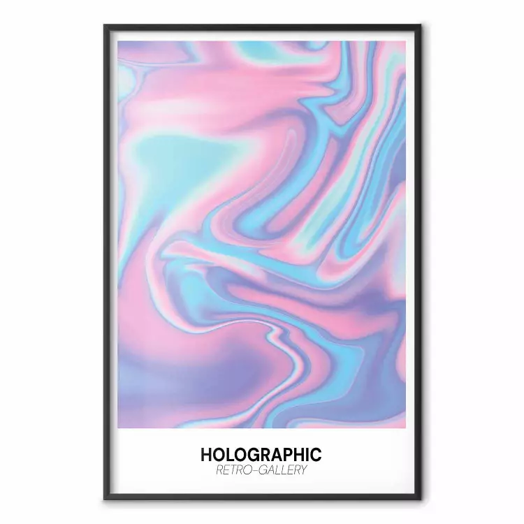 Holograficzny wzór - dynamiczne, kolorowe fale nawiązujące do stylu retro