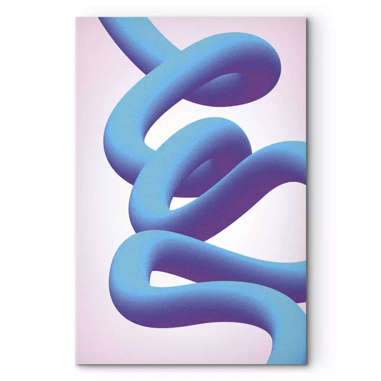 Abstrakcyjna formacja - kręta linia w odcieniach błękitu i fioletu na pastelowym tle
