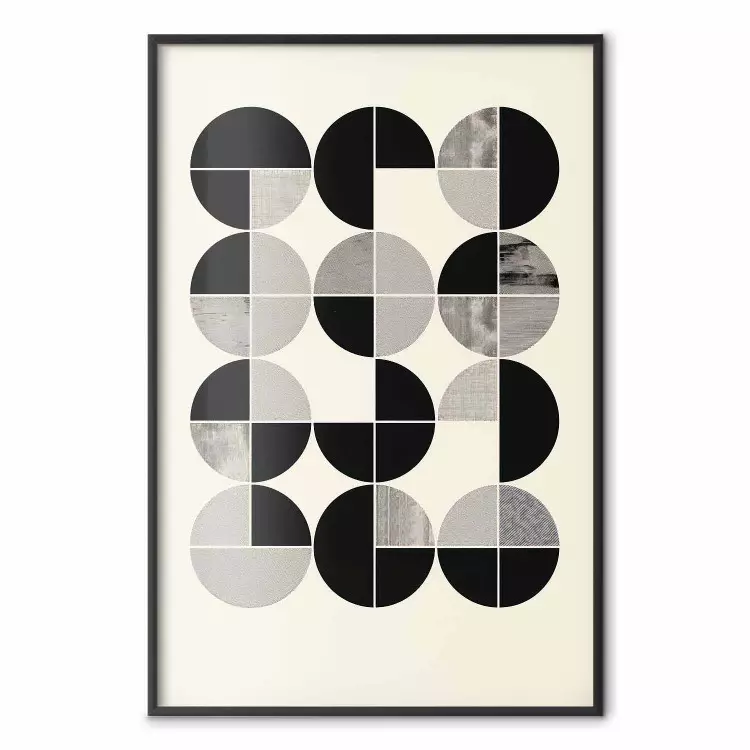 Inspirowane bauhausem - geometryczna kompozycja z półkolami w monochromatycznych odcieniach