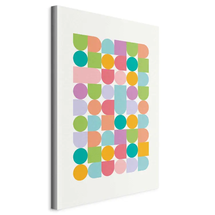 Kolorowy Kod - układ geometrycznych figur w pastelowych barwach