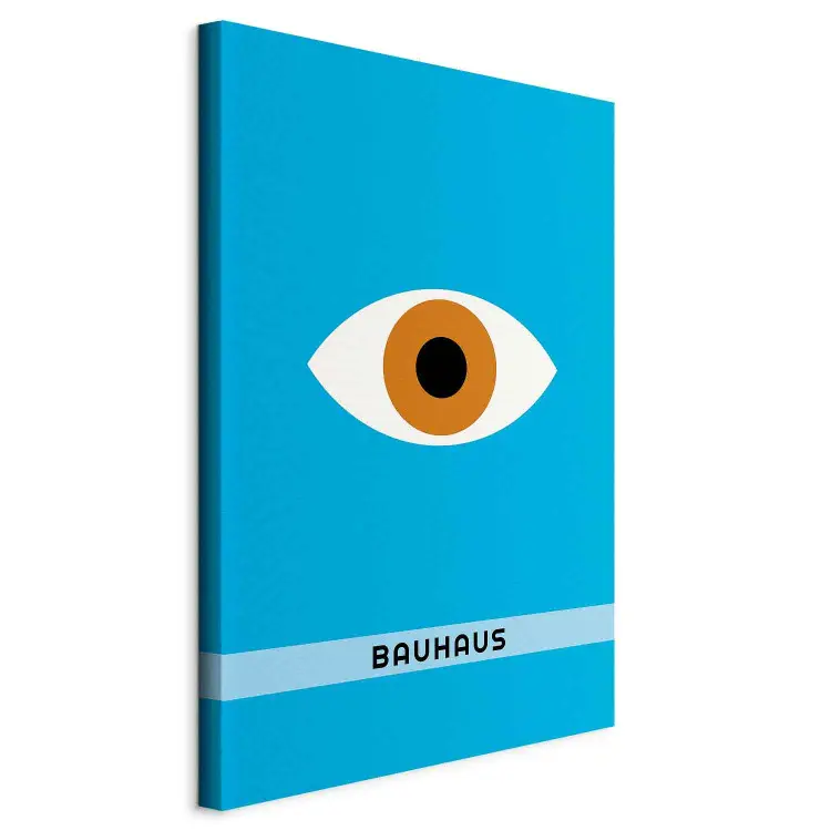 Oko Bauhaus - minimalistyczna grafika w stylu modernistycznym z napisem