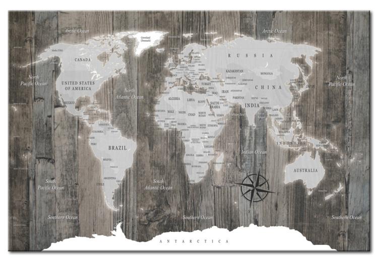 Obraz na płótnie Mapa świata: Drewniany świat