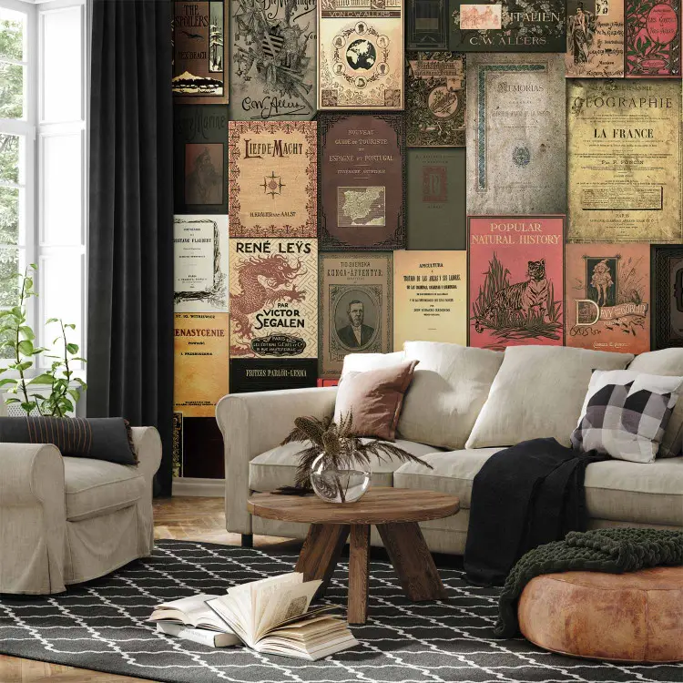 Książkowy raj - kolorowe okładki książek w stylu vintage tworzące kolaż