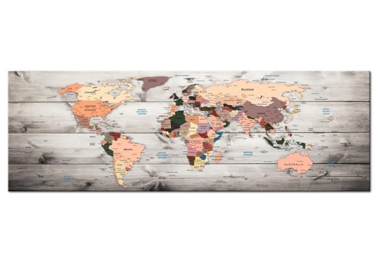 Obraz na płótnie Mapy świata: Drewniane podróże