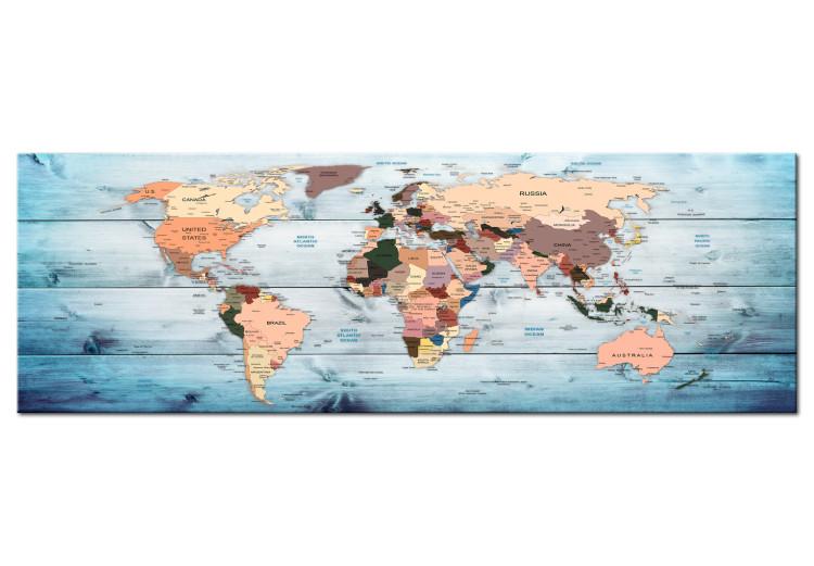 Obraz na płótnie Mapy świata: Szafirowe podróże