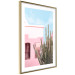 Plakat Kaktus Miami - różowy wakacyjny dom na tle błękitnego nieba i światła 144500 additionalThumb 13