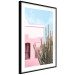 Plakat Kaktus Miami - różowy wakacyjny dom na tle błękitnego nieba i światła 144500 additionalThumb 12