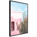 Plakat Kaktus Miami - różowy wakacyjny dom na tle błękitnego nieba i światła 144500 additionalThumb 14