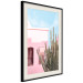 Plakat Kaktus Miami - różowy wakacyjny dom na tle błękitnego nieba i światła 144500 additionalThumb 5