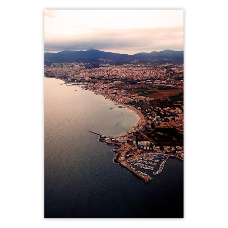 Plakat Gorąca Hiszpania - pejzaż nabrzeża Majorki widziany z lotu ptaka 144800