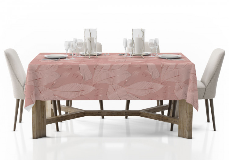 Obrus na stół Różowe wino - graficzne liście w odcieniach różu w stylu glamour 147200 additionalImage 2