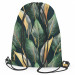 Worek plecak Złoto-zielone egzotyczne liście - roślinny wzór w modnym stylu 147400
