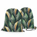 Worek plecak Złoto-zielone egzotyczne liście - roślinny wzór w modnym stylu 147400 additionalThumb 3