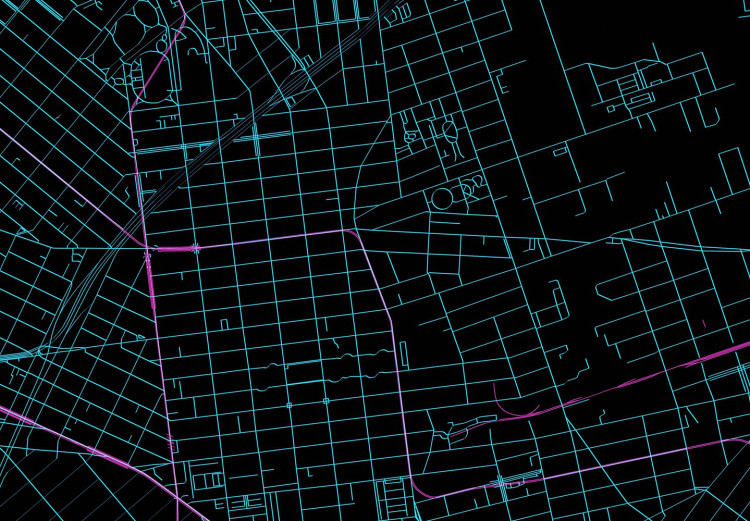 Fototapeta Mapa Manhattanu - plan dzielnicy Nowego Jorku na czarnym tle 131610 additionalImage 4