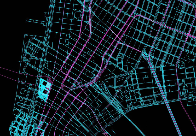 Fototapeta Mapa Manhattanu - plan dzielnicy Nowego Jorku na czarnym tle 131610 additionalImage 3
