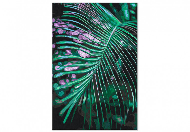 Obraz do malowania po numerach Świeżość poranka - zielony liść palmowy z kroplami wody 146210 additionalImage 4