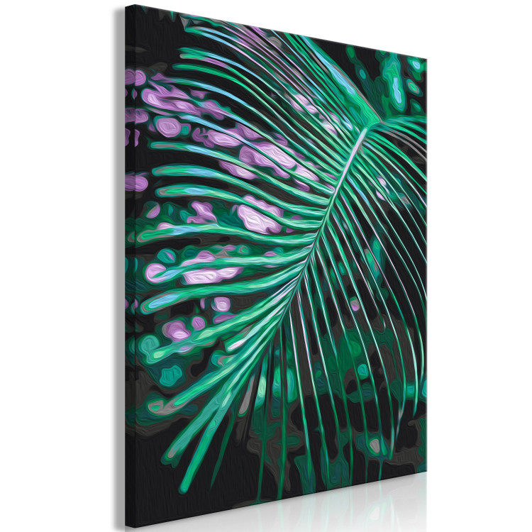 Obraz do malowania po numerach Świeżość poranka - zielony liść palmowy z kroplami wody 146210 additionalImage 6