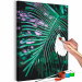 Obraz do malowania po numerach Świeżość poranka - zielony liść palmowy z kroplami wody 146210 additionalThumb 7