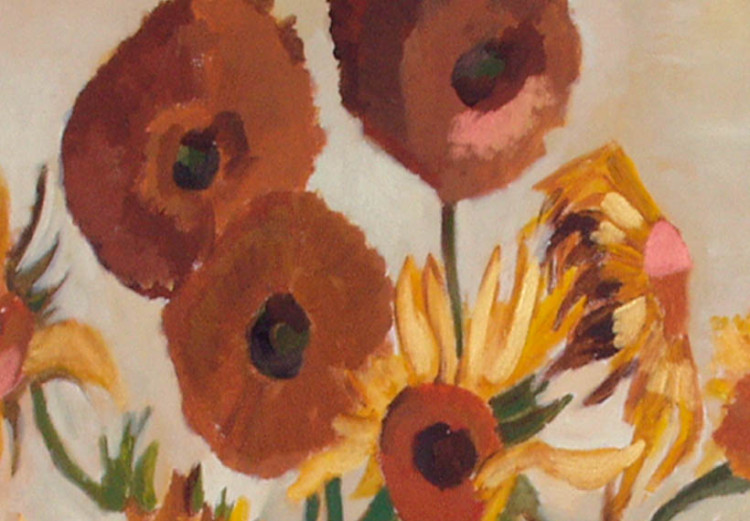Obraz Kwiaty inspirowane Van Goghiem (1-częściowy) - słoneczniki w wazonie 48610 additionalImage 2
