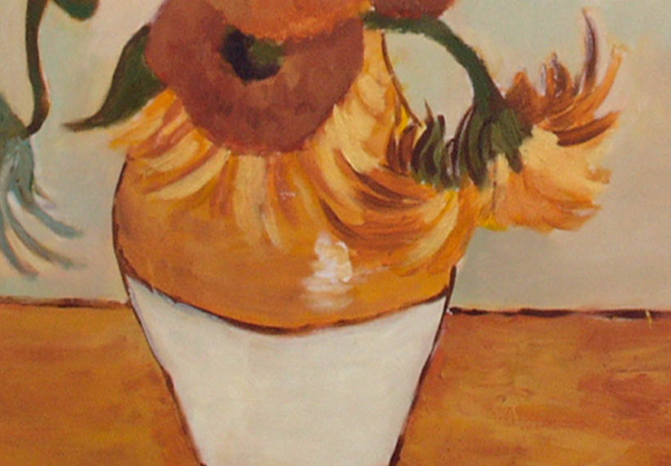 Obraz Kwiaty inspirowane Van Goghiem (1-częściowy) - słoneczniki w wazonie 48610 additionalImage 3
