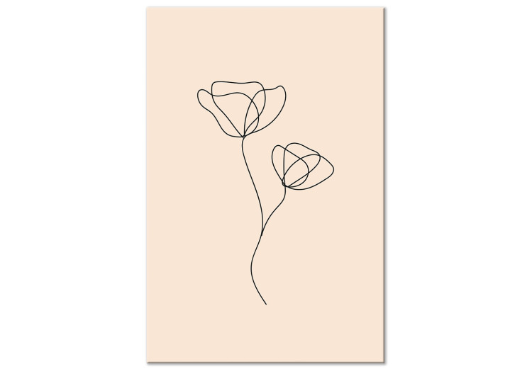 Obraz Linearny kwiat - minimalistyczna kompozycja na beżowym tle 146320