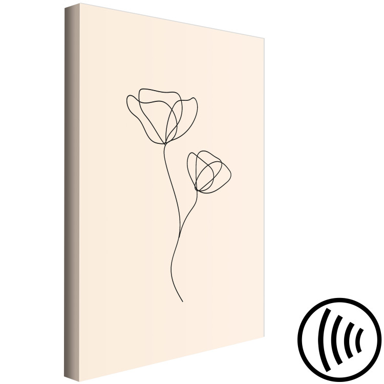 Obraz Linearny kwiat - minimalistyczna kompozycja na beżowym tle 146320 additionalImage 6