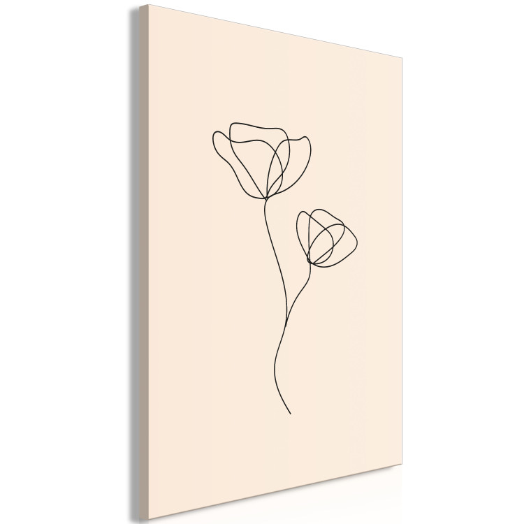 Obraz Linearny kwiat - minimalistyczna kompozycja na beżowym tle 146320 additionalImage 2
