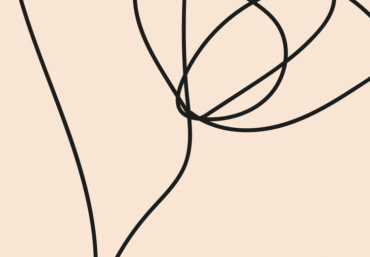 Obraz Linearny kwiat - minimalistyczna kompozycja na beżowym tle 146320 additionalImage 5