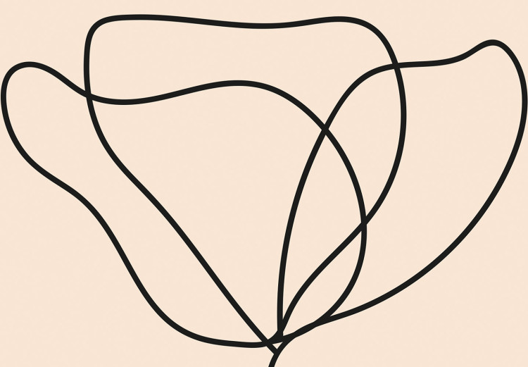 Obraz Linearny kwiat - minimalistyczna kompozycja na beżowym tle 146320 additionalImage 4