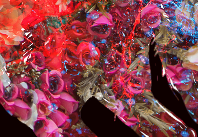 Obraz Szał kwiatów - abstrakcja z motywem kwiatowym w kształcie konia 135230 additionalImage 5