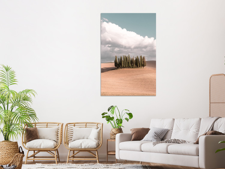Obraz Toskański las - fotografia z pejzażem Toskanii, chmurami i cyprysami 135830 additionalImage 3