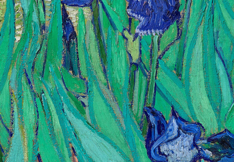 Obraz w kształcie koła Irysy autorstwa Vincenta van Gogha - niebieskie kwiaty na łące 148740 additionalImage 2